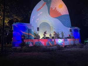 Band playing on the Condon Shell Stage