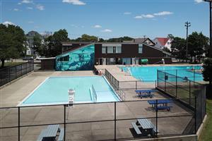 Picture of tufts pool from an ariel view